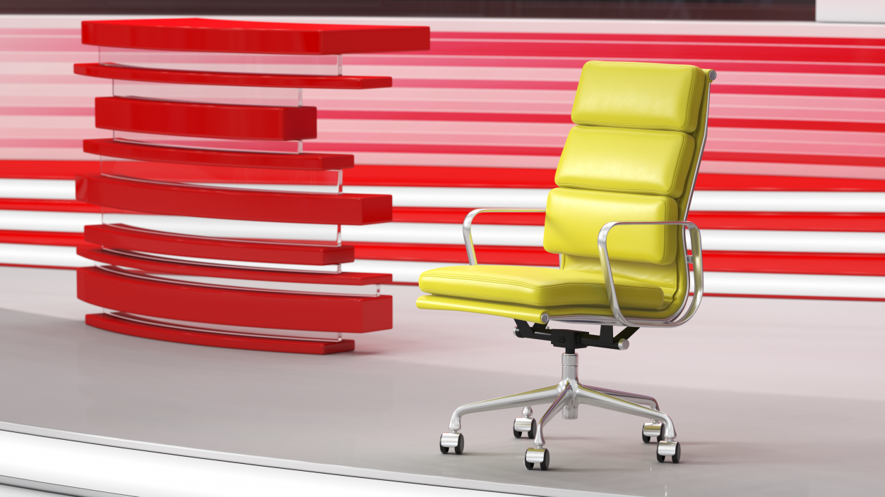 3D model Executive Chair Yellow Leather