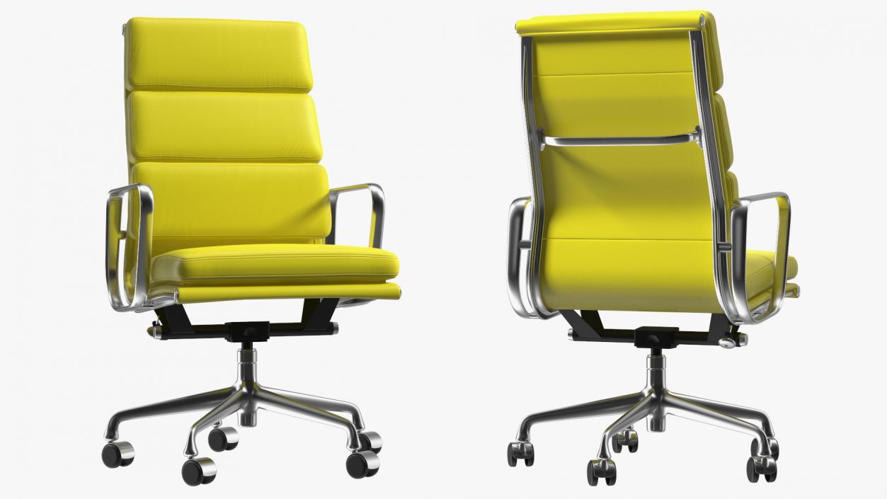 3D model Executive Chair Yellow Leather