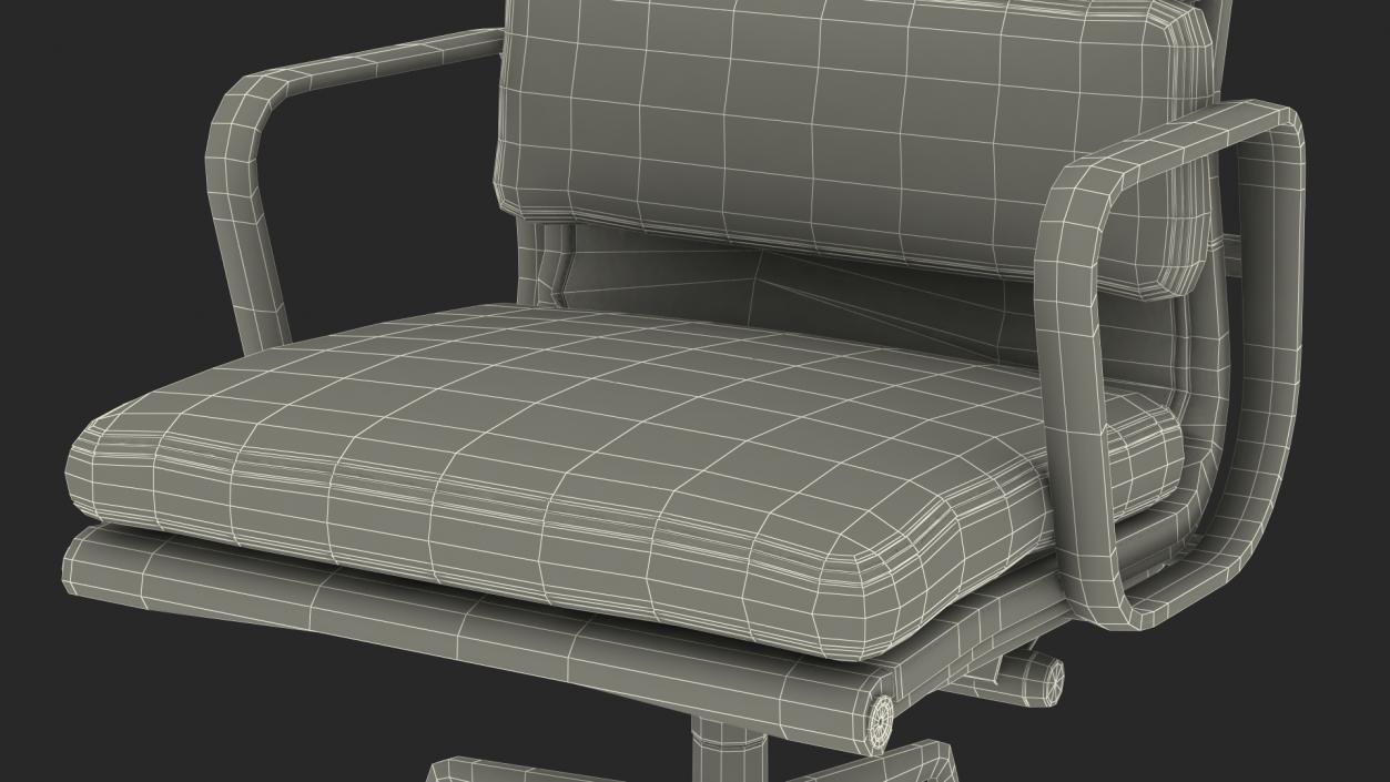 3D model Executive Chair Yellow Leather