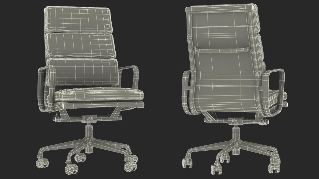 3D model Executive Chair Yellow Leather