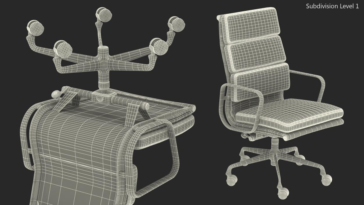 3D model Executive Chair Yellow Leather