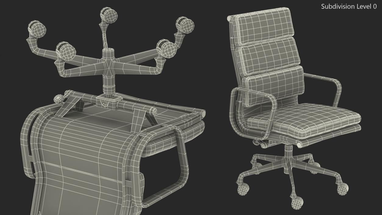 3D model Executive Chair Yellow Leather