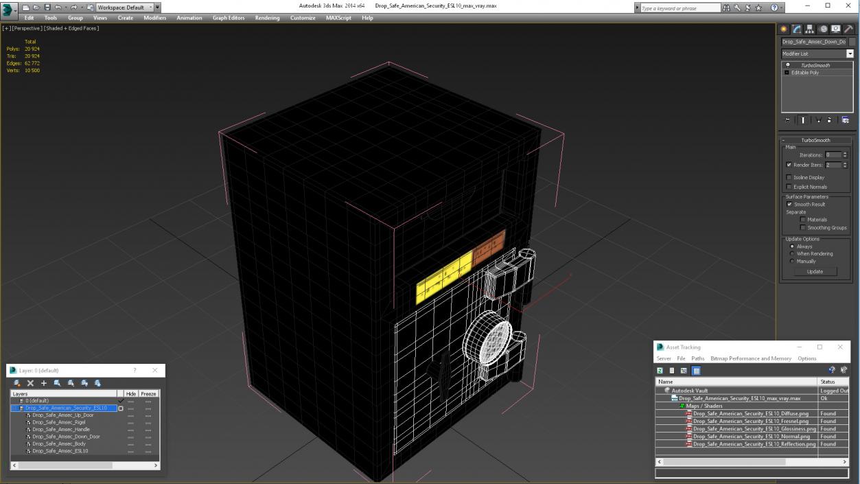 3D Drop Safe American Security ESL10 model