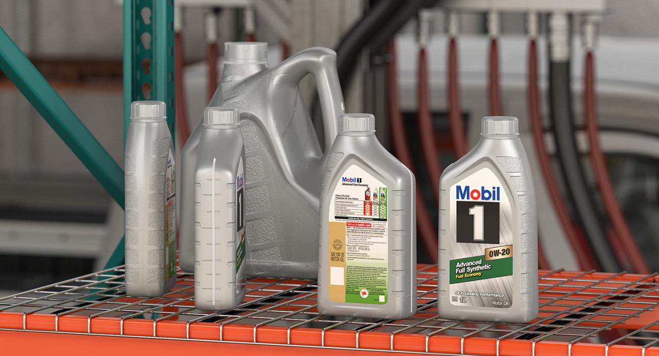 3D Motor Oil Mobil 1L model