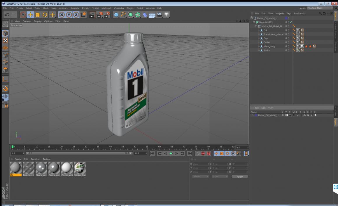 3D Motor Oil Mobil 1L model