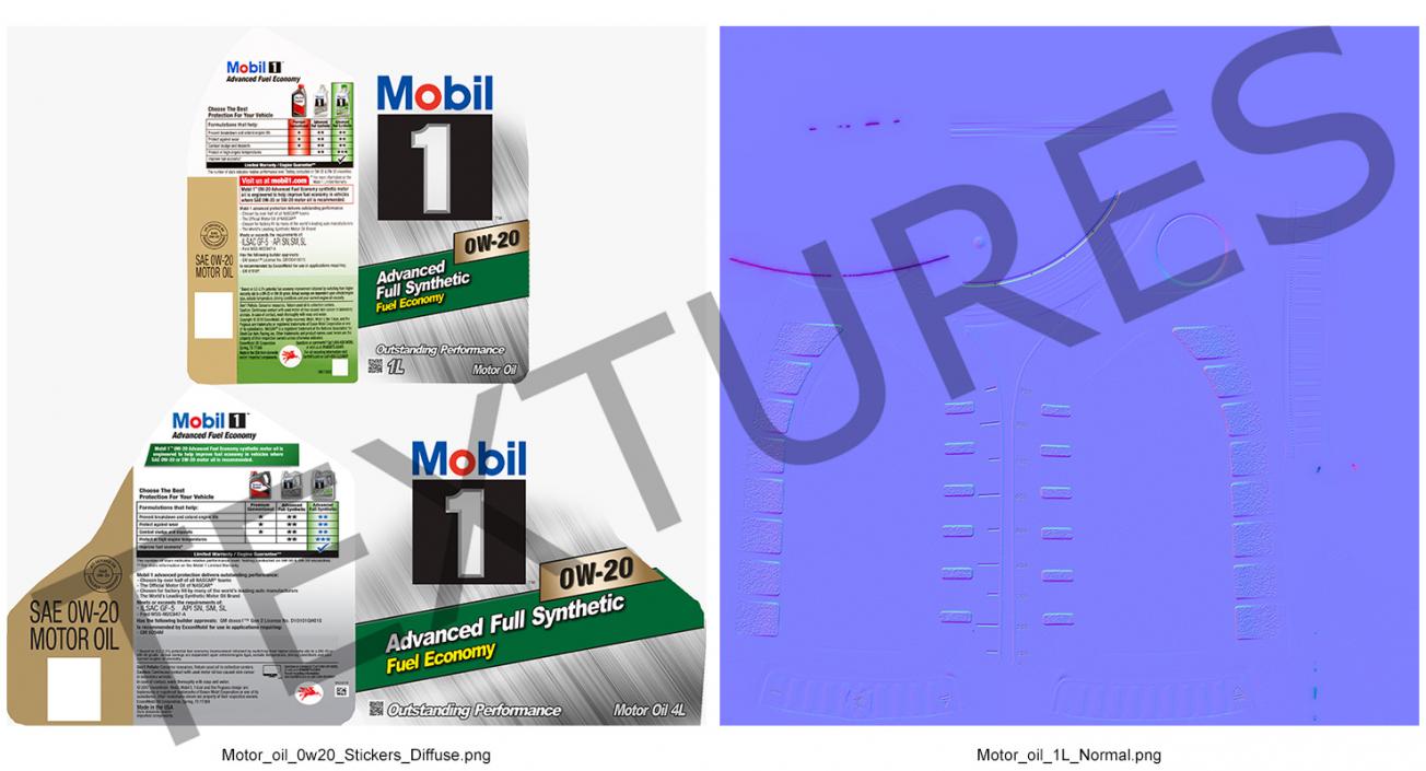 3D Motor Oil Mobil 1L model