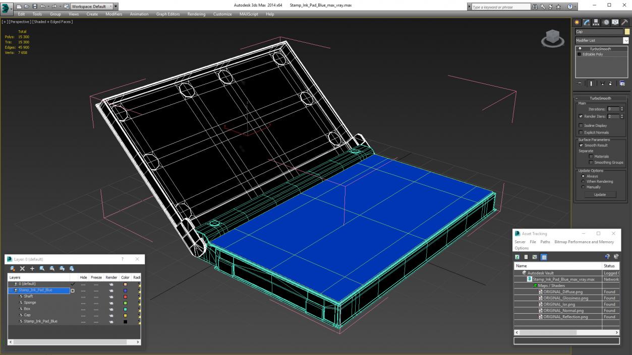 3D Stamp Ink Pad Blue model