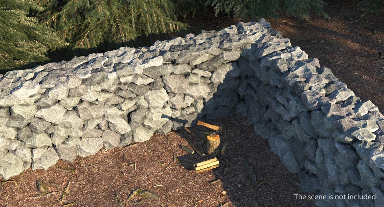 Corner Stone Wall 3D