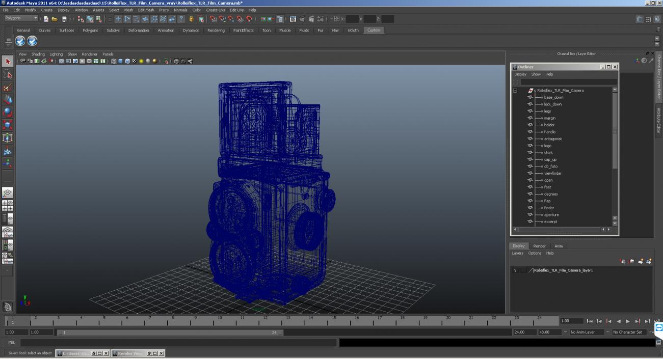 3D Rolleiflex TLR Film Camera