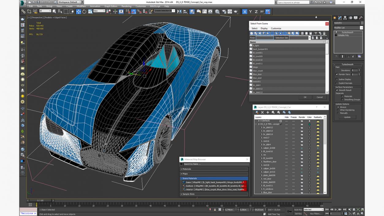 DS X E-TENSE Concept Car 3D model