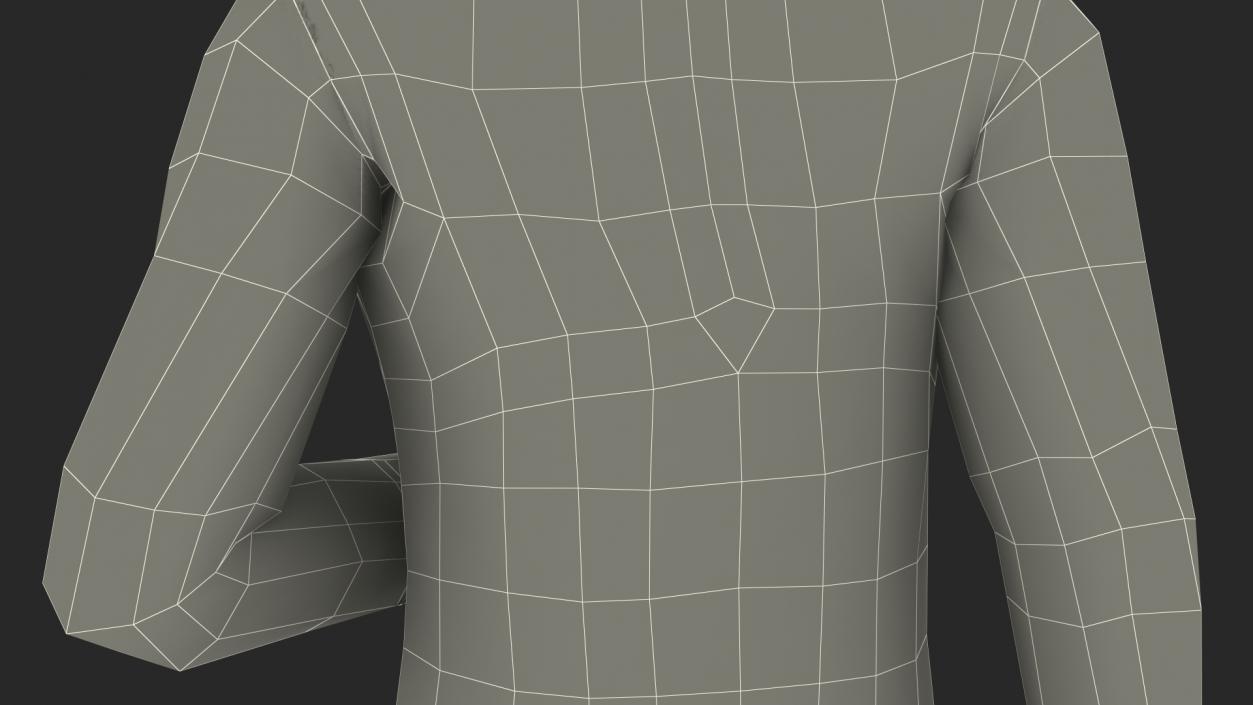 Asian Man Tunic Suit Standing Pose 3D model