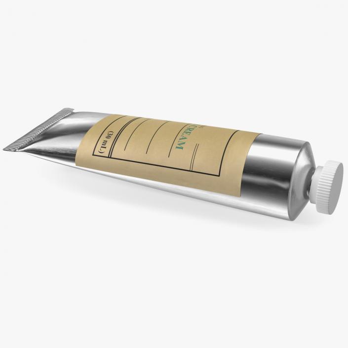 3D Aluminum Cosmetic Tube Body Cream model