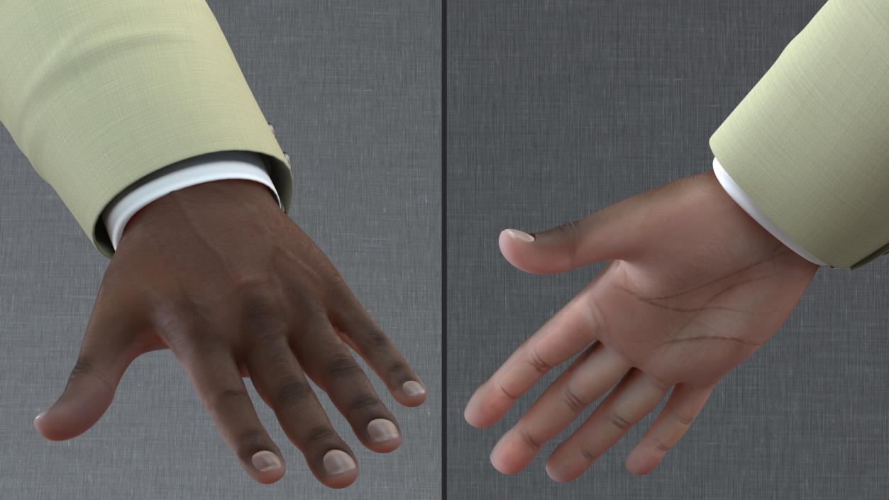 3D Dark Skin Black Man in Formal Suit Rigged