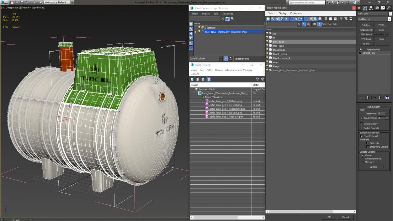 3D Tricel Novo Wastewater Treatment Plant model