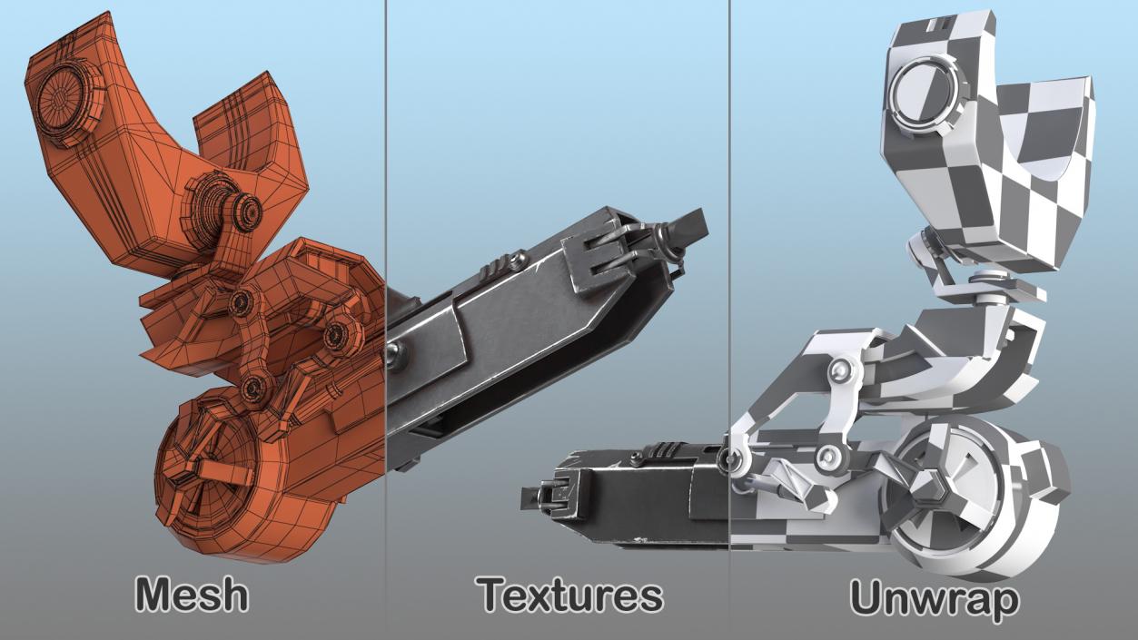 3D Sci-Fi Harpoon Gun model