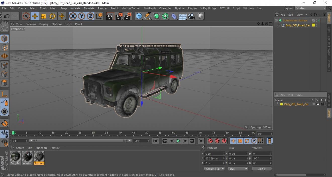 3D Dirty Off Road Car model