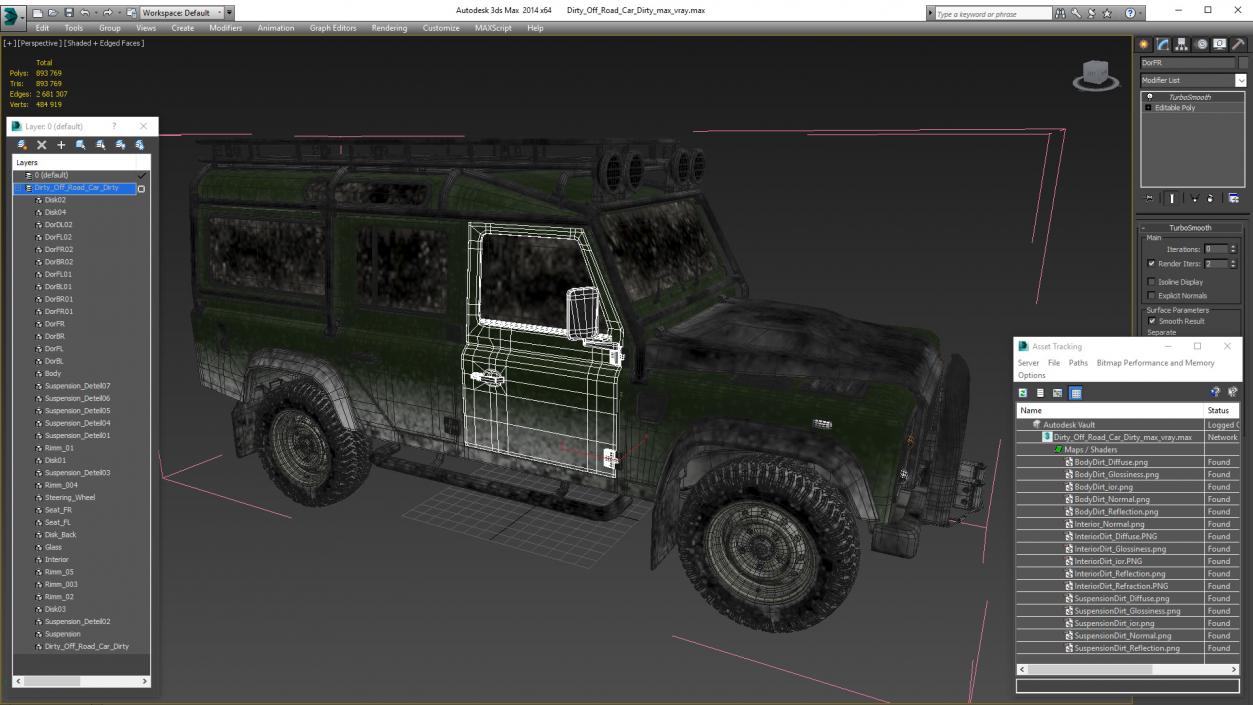 3D Dirty Off Road Car model