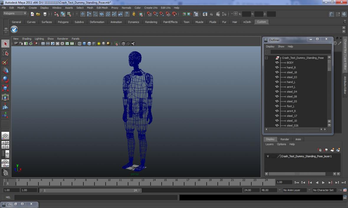 3D model Crash Test Dummy Standing Pose