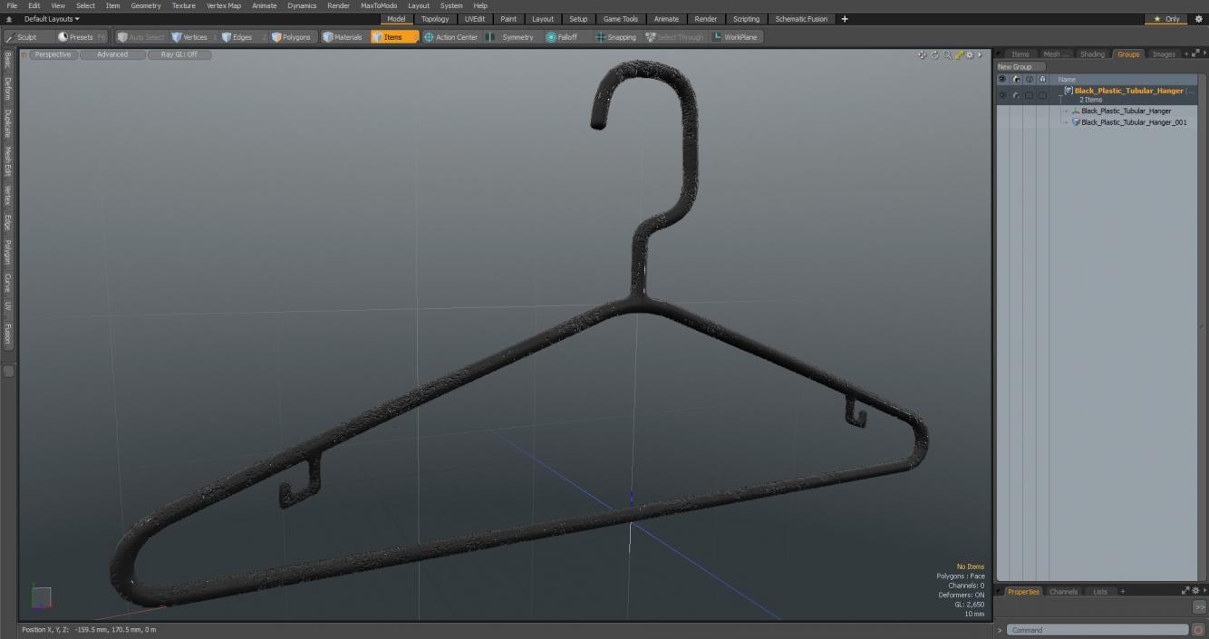 3D Black Plastic Tubular Hanger model