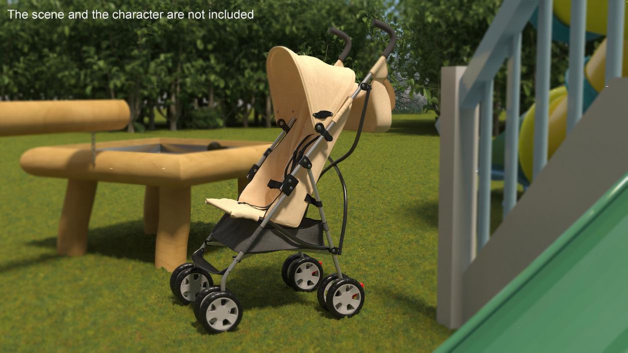 3D Lightweight Baby Stroller Beige