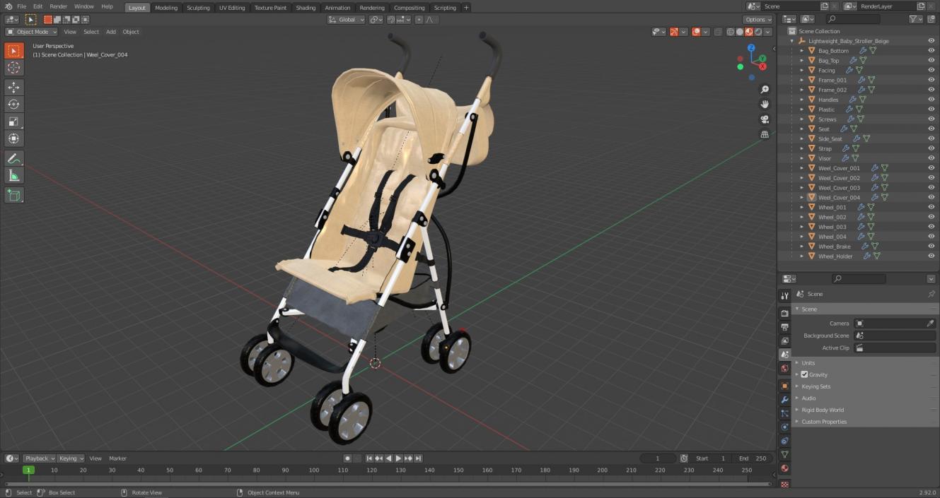 3D Lightweight Baby Stroller Beige