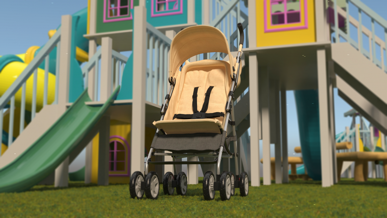 3D Lightweight Baby Stroller Beige