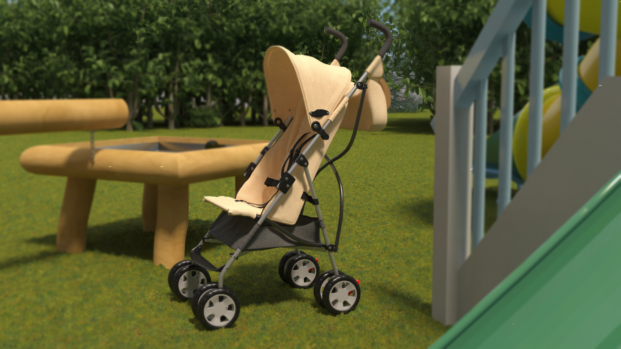 3D Lightweight Baby Stroller Beige