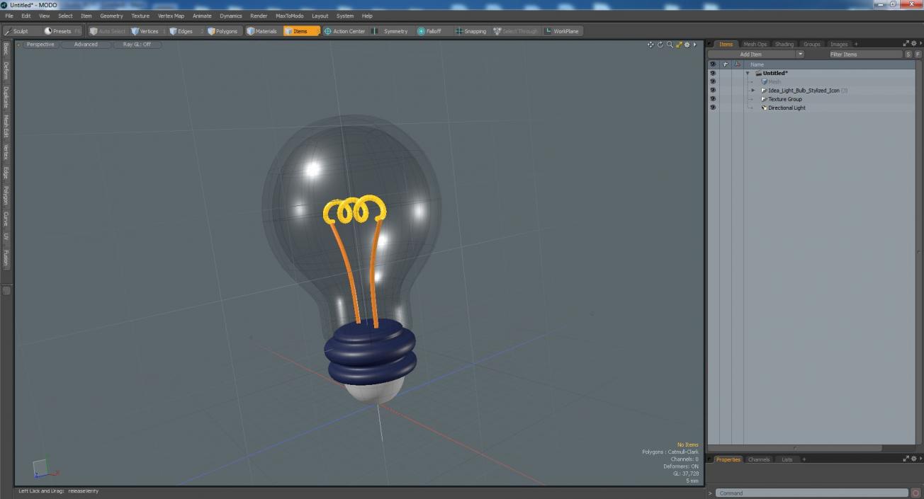 Idea Light Bulb Stylized Icon 3D model