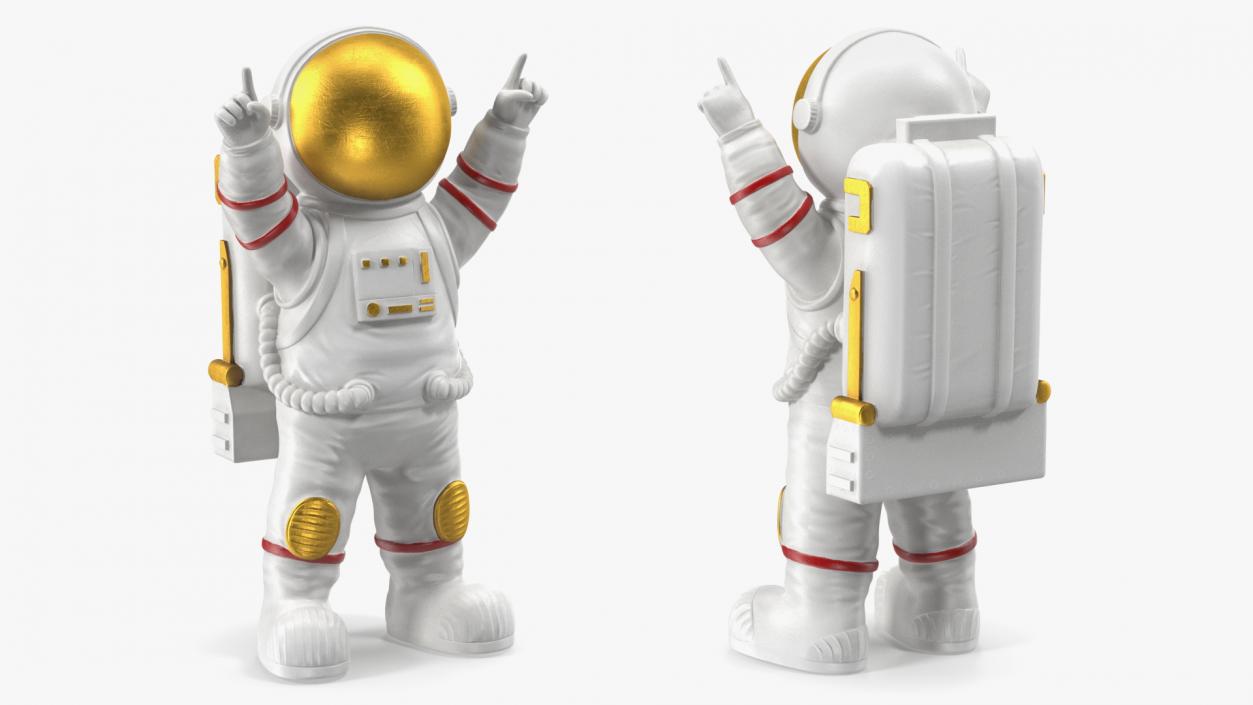 3D model Astronaut Toy Character White Happy Pose