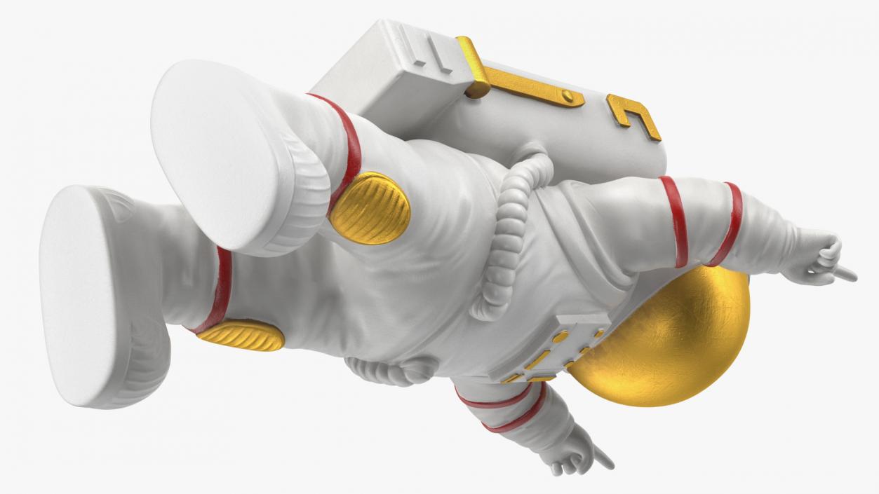 3D model Astronaut Toy Character White Happy Pose