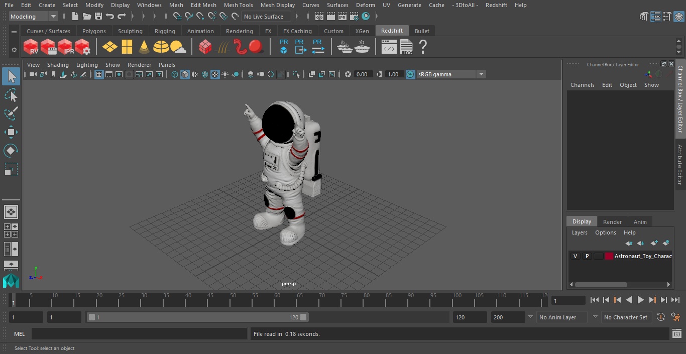 3D model Astronaut Toy Character White Happy Pose