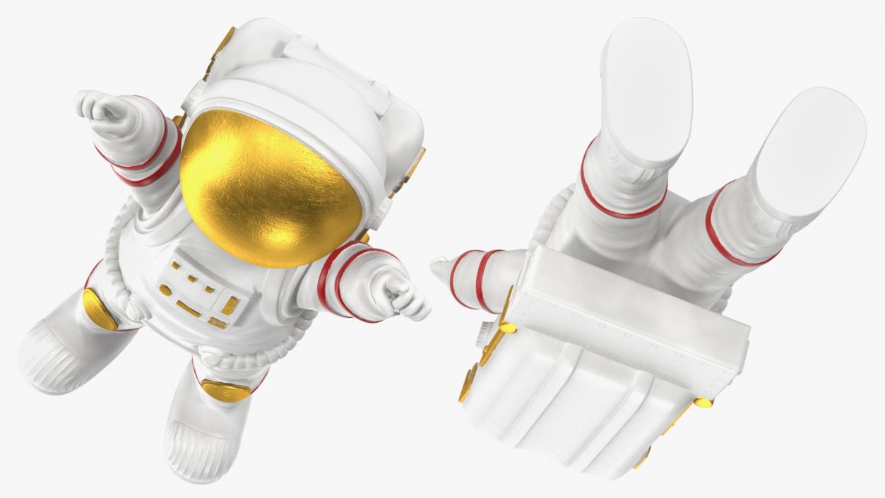 3D model Astronaut Toy Character White Happy Pose