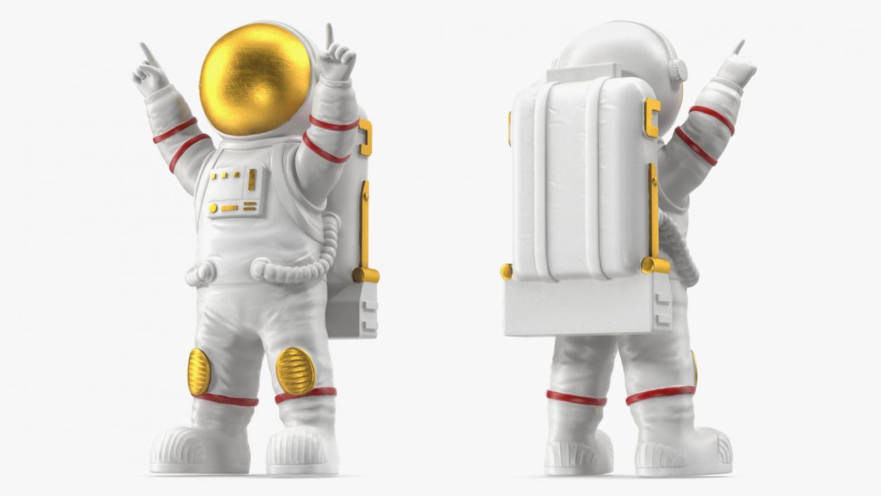 3D model Astronaut Toy Character White Happy Pose