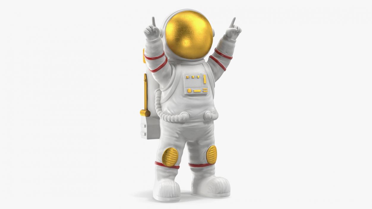 3D model Astronaut Toy Character White Happy Pose