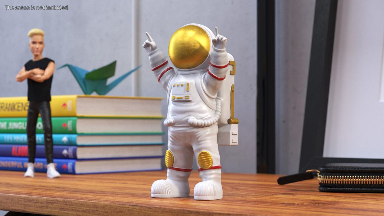 3D model Astronaut Toy Character White Happy Pose