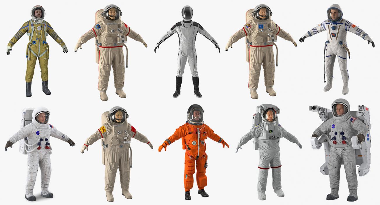 3D Astronauts Collection 5 model