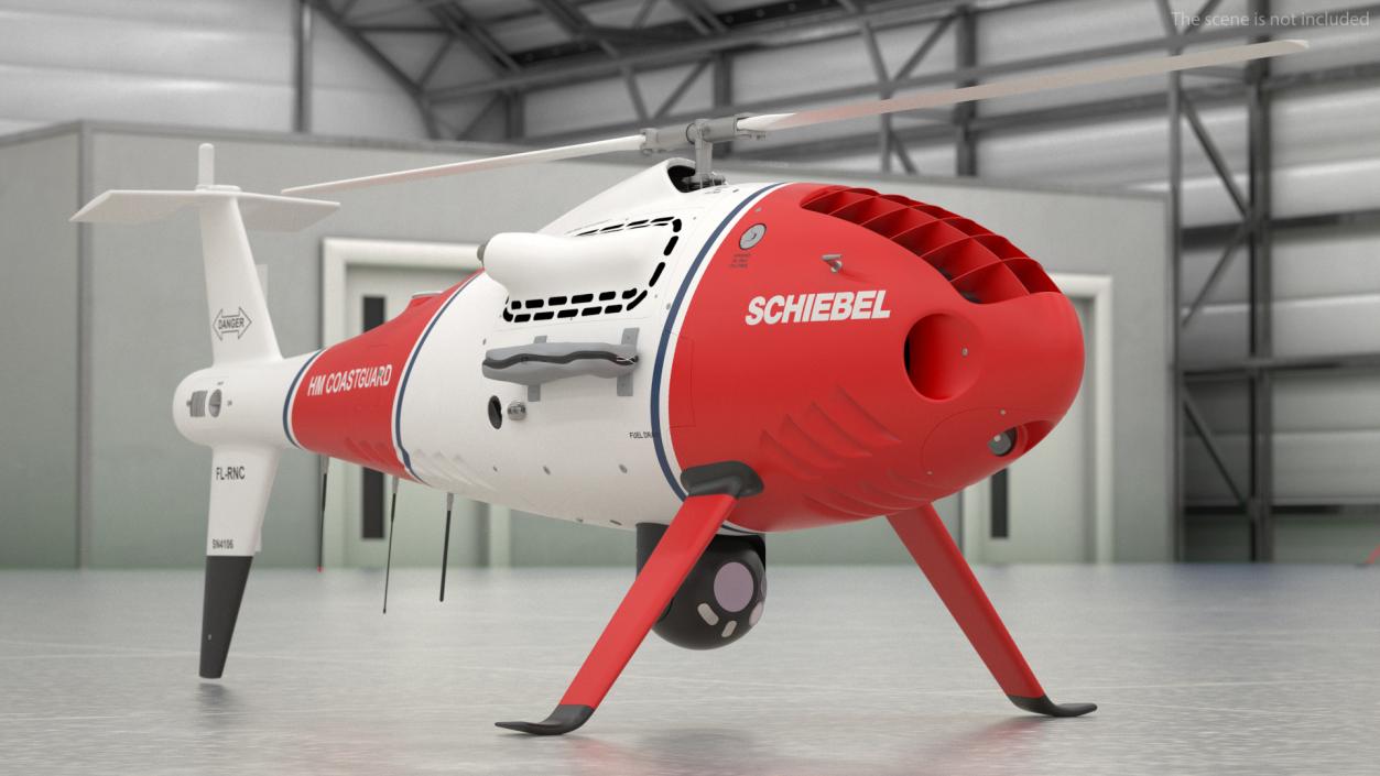 3D Schiebel Camcopter S100 UAV Coast Guard Rigged