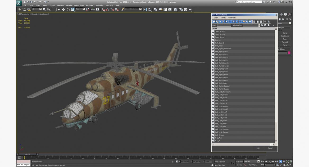 3D Russian Attack Helicopter Mil Mi-24B Hind