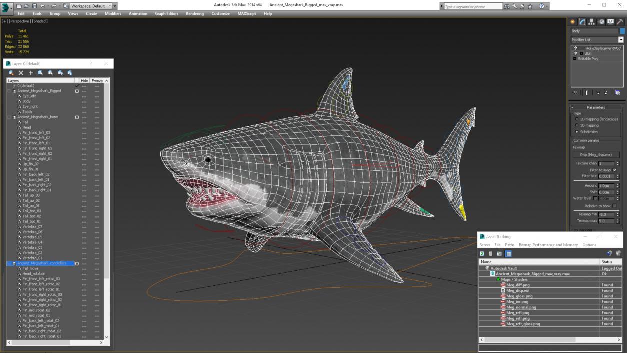 Ancient Megashark Rigged 3D model