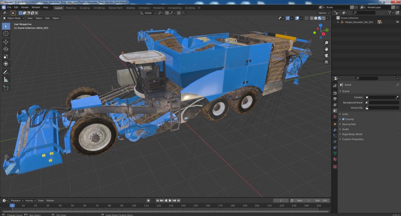 Potato Harvester Dirty 3D