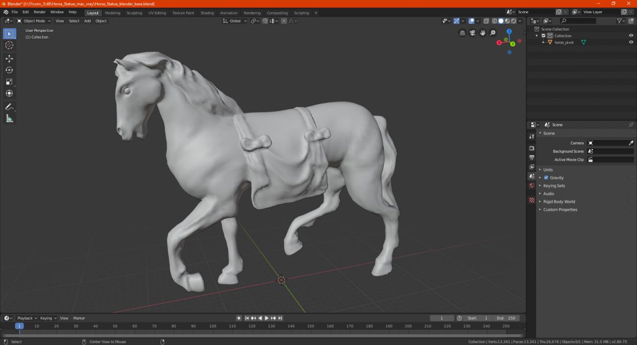 Horse Statue 3D