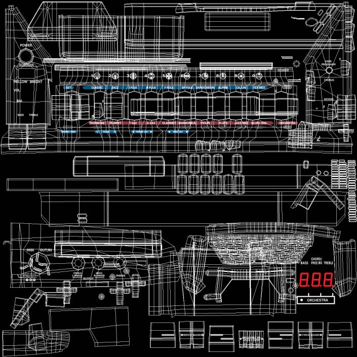 3D Musical Keyboard Instruments Collection 7