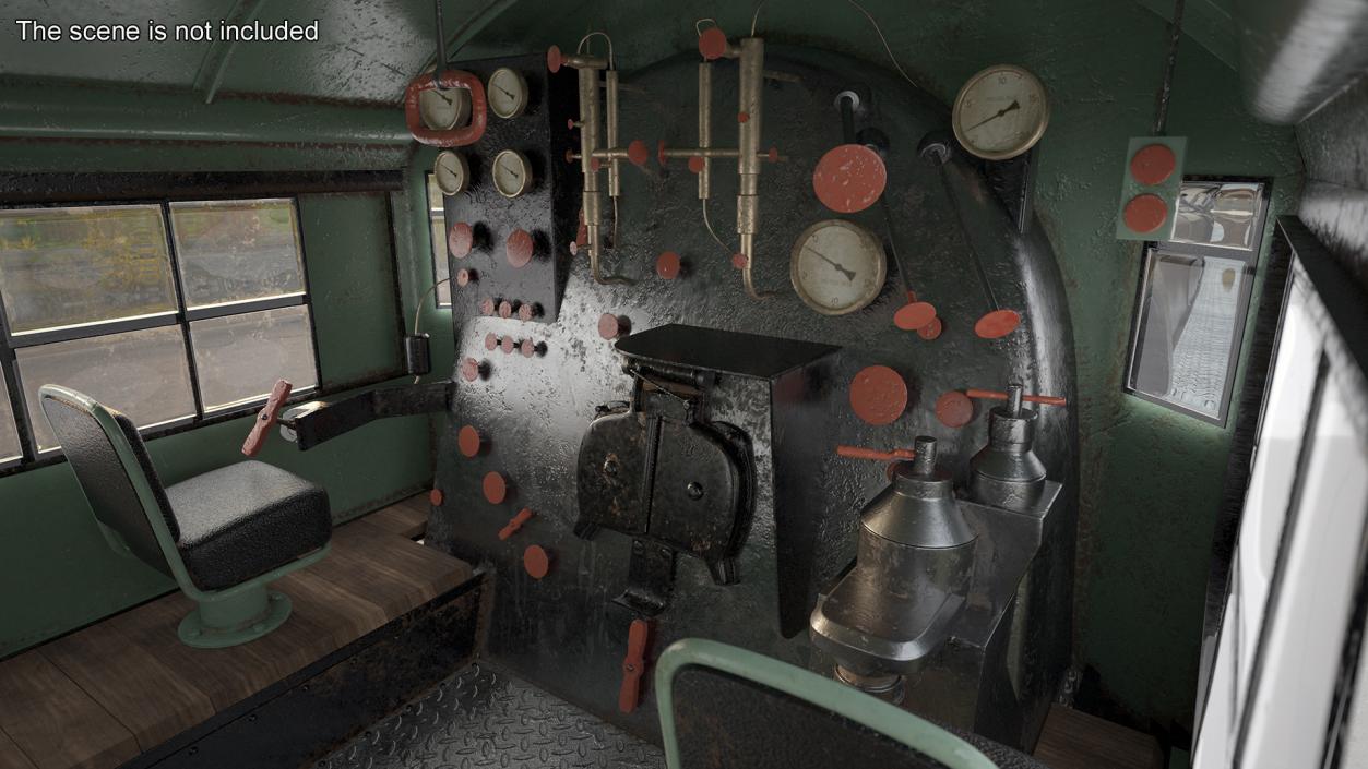 Worn Locomotive Rigged 3D