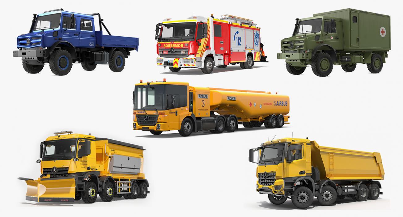 3D Mercedes Benz Trucks Collection 3 model