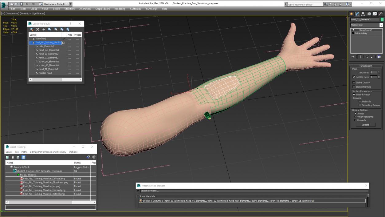 3D model Student Practice Arm Simulator