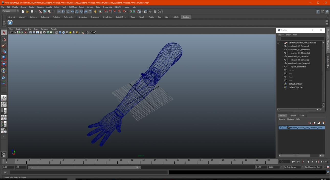 3D model Student Practice Arm Simulator