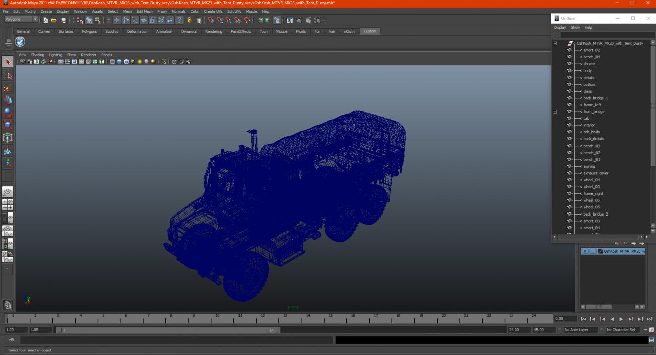 3D OshKosh MTVR MK23 with Tent Dusty model