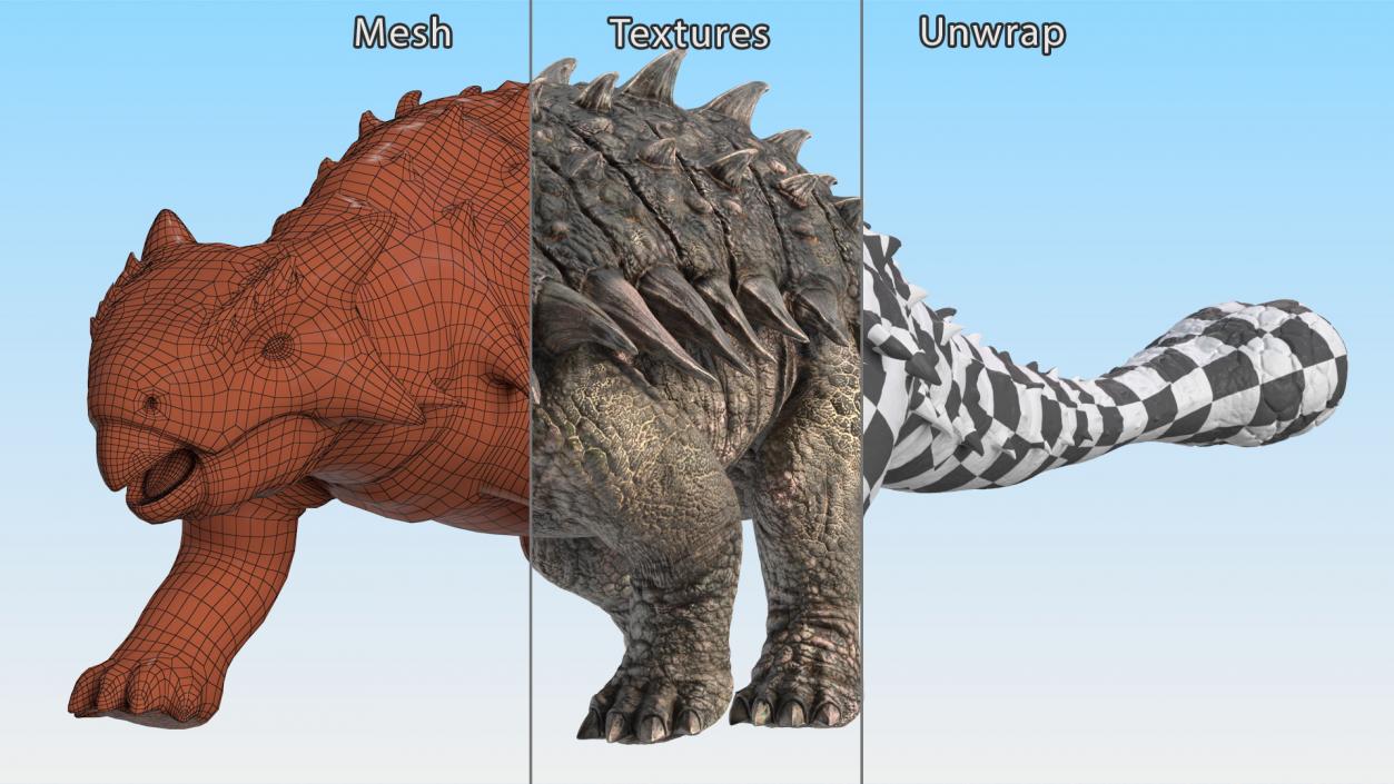 Ankylosaurus Tropical in Walking Pose 3D