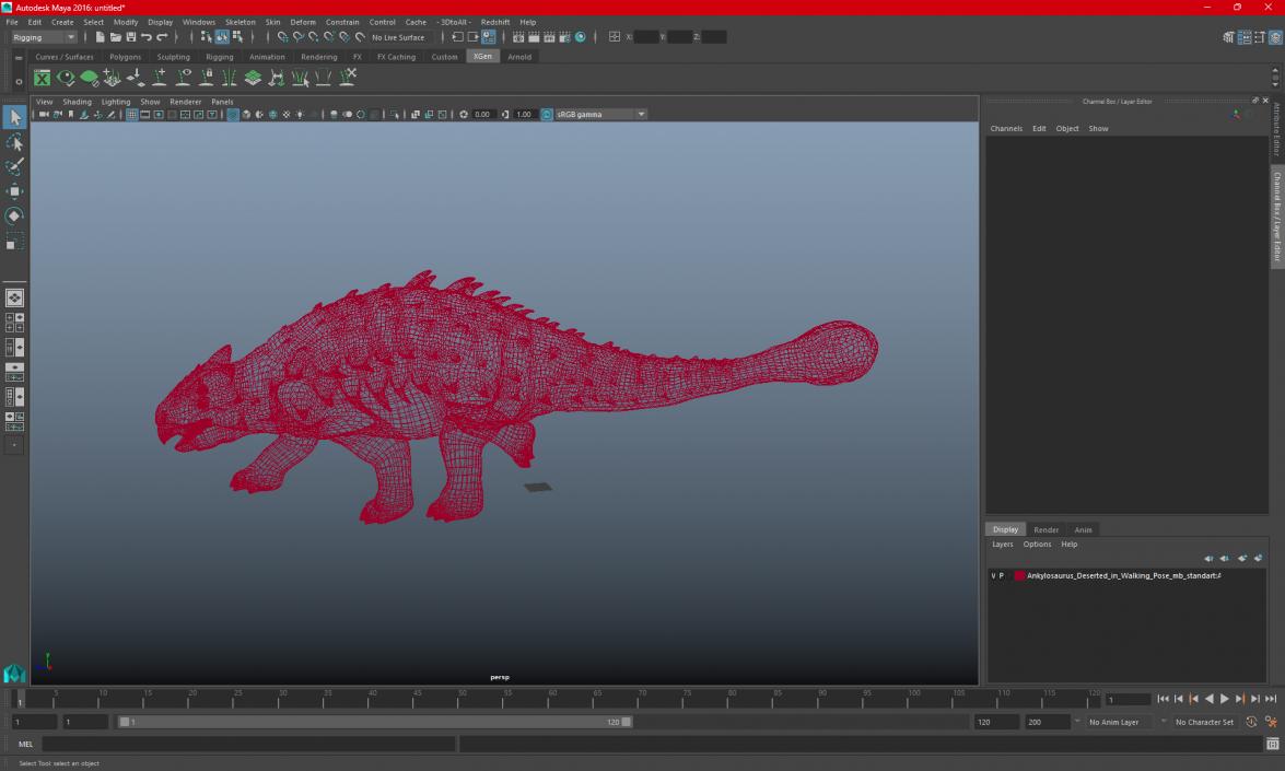 Ankylosaurus Tropical in Walking Pose 3D