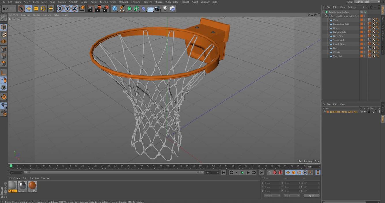 Basketball Hoop with Net 3D model